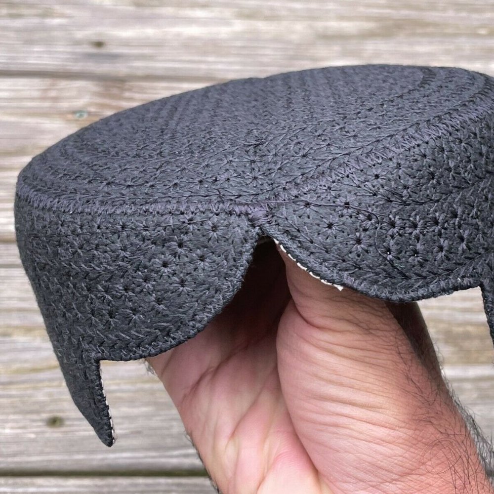 Sindhi Men Hat Round Front Cut Traditional Embroidery Black Cap Topi Hat New - Picture 11 of 11